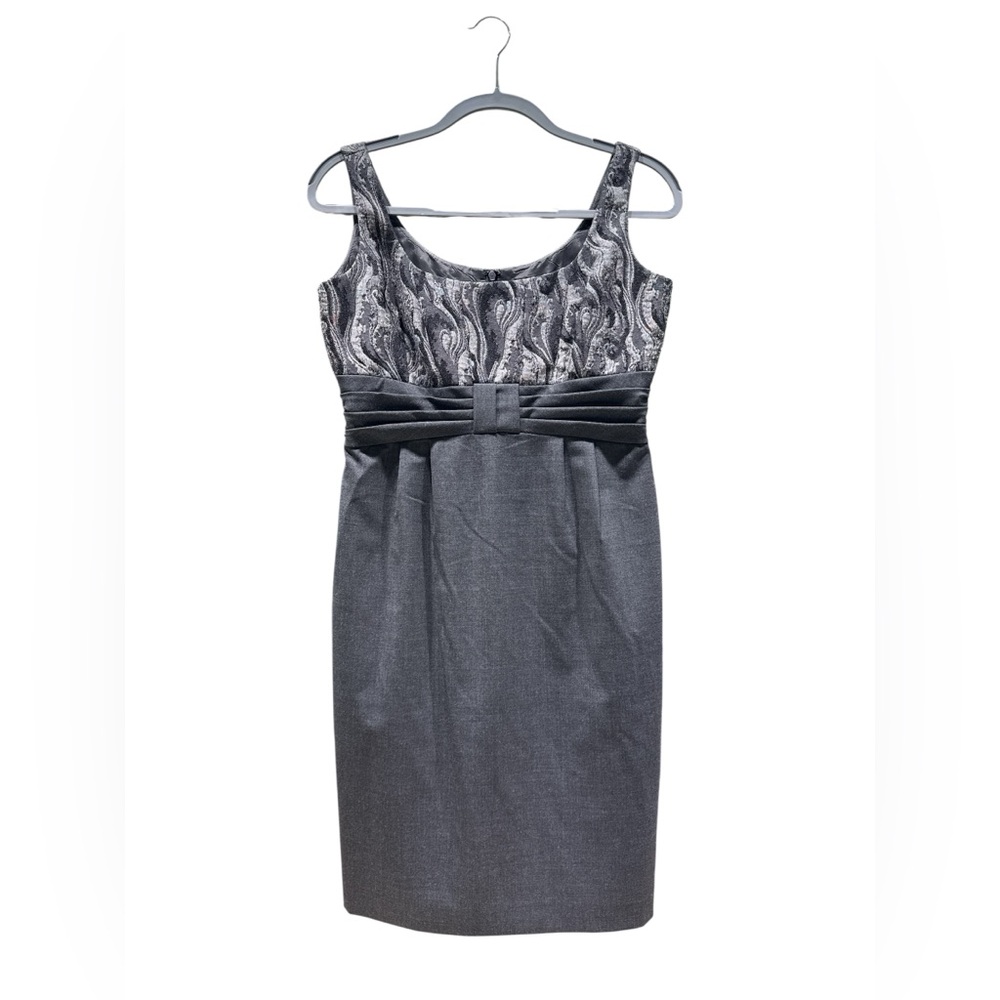 ANTONIO MELANI Gray and Black Midi Dress